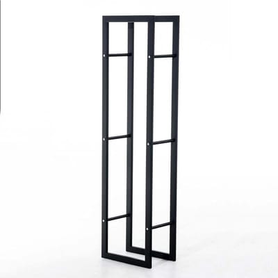 Houtrek - Houtopslag - Haardhout Opslag - Smeedijzeren Constructie - 130 cm Hoog - Zwart