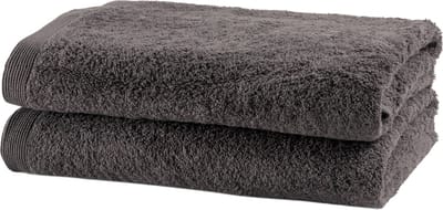 Casilin - Como - set van 2 douchelakens - 70x140cm -  Grey Charcoal - Donkergrijs