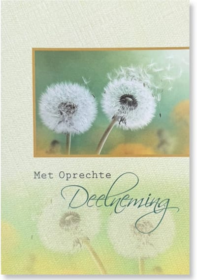 Cards & Crafts Condoleancekaart - Met Oprechte Deelneming Wenskaart - 12 x 17 cm - gevouwen kaart Inclusief envelop