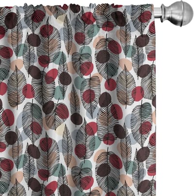 ABAKUHAUS Voorhangen – 2x75x245 cm – Vintage stippen – Microvezel – Halverduisterend