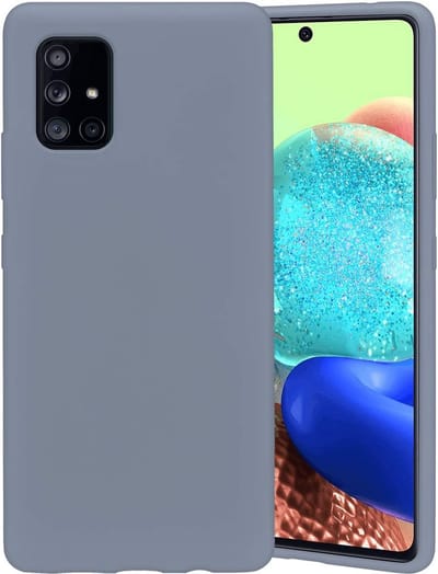 Hoesje Geschikt Voor Samsung Galaxy A71 Hoesje - Fluweelzachte Microvezel Siliconen Back Cover – Grijs