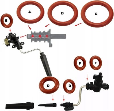 Pakkingen voor DELONGHI Caffe Venezia Caffe Corso - Oring - O-ring - Past voornamelijk op Delonghi koffiemachines, maar ook op bepaalde AEG- en Philips-modellen - SERVICE KIT voor DeLonghi