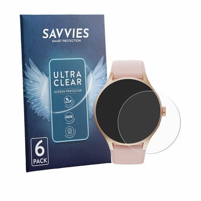 Savvies - Screenprotector voor Woneligo Smartwatch 1.57" - Folie Beschermfolie transparant 6 Stuks