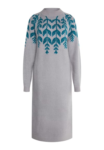 usha Maxi-gebreide jurk Dames Grijs Veelkleurig