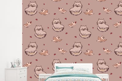 Behang - Fotobehang Dieren - Kinderen - Patronen - Breedte 245 cm x hoogte 220 cm