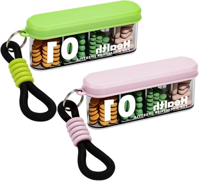 Pillen-organizer met 4 vakken, 2 stuks, handige medicijnbox voor dagelijks gebruik, reisvriendelijk en compact, ideaal voor kleine tabletten en supplementen