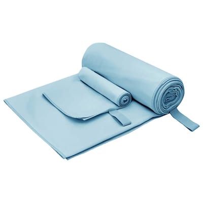 vidaXL - Sporthanddoek - Set - 2 - st - Blauw - 50 - x - 30 - cm, - 200 - x - 100 - cm
