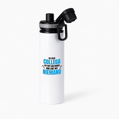 Hacebo® - Als deze collega waterfles met draaidop grijs - Collega - een collega - werk - afscheidscadeau - verjaardagscadeau - kado - water fles - 850ML