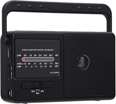 Draagbare Radio - Batterij Radio - Buiten Luisteren - Telescopische Antenne - 17.98 cm - Zwart