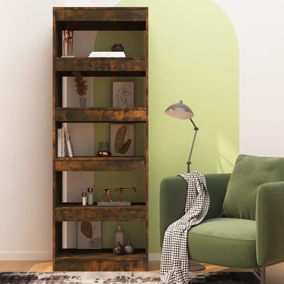 vidaXL - Boekenkast/kamerscherm - 60x30x166 - cm - spaanplaat - gerookt - eiken