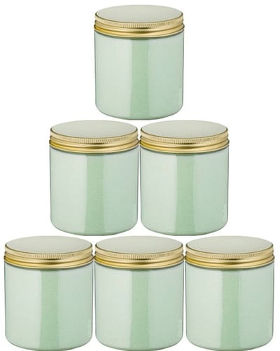 Scrubzout Eucalyptus - 300 gram - Pot met gouden deksel - set van 6 stuks - Hydraterende Lichaamsscrub