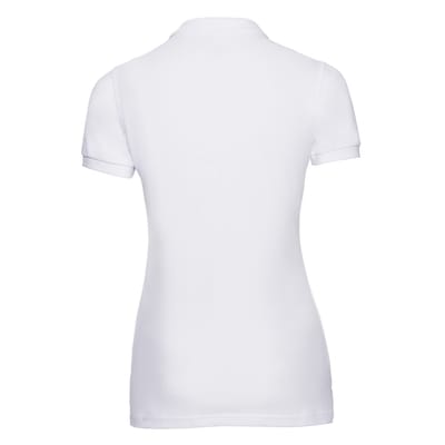 Russell Dames/Dames Stretch Slim Poloshirt (Wit)