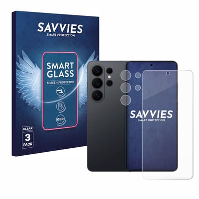 3 Stuks Savvies Screenprotector - geschikt voor Samsung Galaxy S26 Ultra (Voor+Camera) - beschermfolie glas transparant