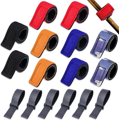 Elastische Vissersbanden, 16 Stuks, Antislip Vissersaccessoires voor het Bevestigen van Hengels en Spinning Rods
