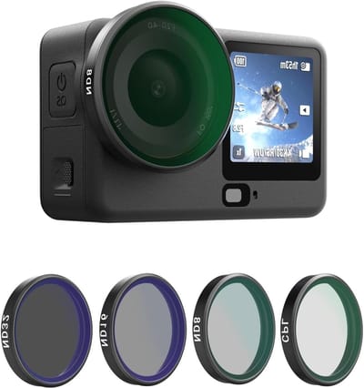 CPL ND Filter Set voor DJI Osmo Action 6 - 4 Stuks ND8 ND16 ND32, Polarisatiefilter, Neutraal Dichtheidsfilter, HD Optisch Glas, Multi-Coated, Creatieve Accessoires voor Actiefotografie