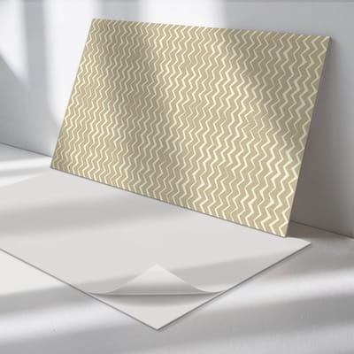 Wallfluent Vinyl Wandpaneel - Zigzags op de textuurachtergrond Wandpaneel PVC - 100 cm x 50 cm - Beige Vinyl Wandpaneel - Set van 1 - Rechthoekig Wandbekleding Vinyl - Patroon Wandpaneel - Zelfklevend Wandpaneel - Wandpaneel Keuken en Badkamer