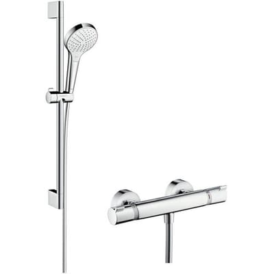 hansgrohe Croma S Vario Renovatieset - 90 cm - Ecostat Comfort - Thermostaat - Select-knop bediening - Chroom