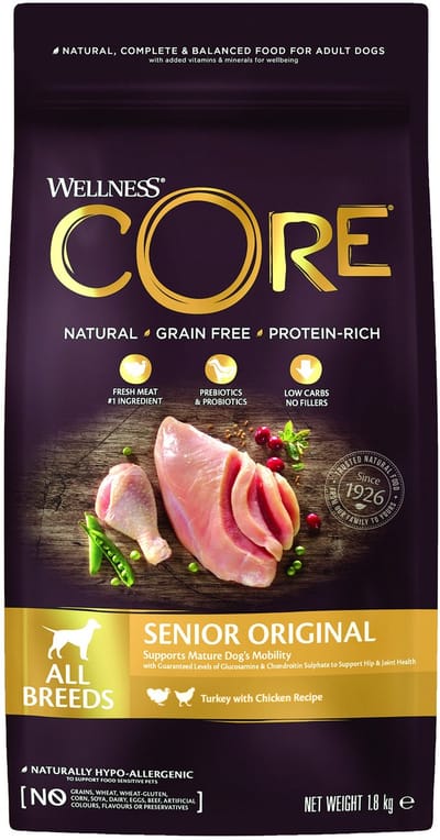 Wellness Core Grain Free Dog Senior Original Kalkoen&Kip - Hondenvoer - 1.8 kg
