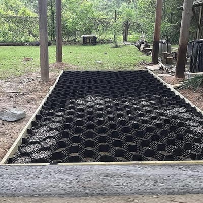 Grindstabilisator Rooster - Grindstabilisator Terras - Stabiliseren Ondergrond - Polyethyleen Materiaal - 6m x 6m - Zwart