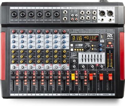 Mengtafel - Power Dynamics PDM-T804 - 8-kanaals mengpaneel Bluetooth, DSP, mp3 en USB audio interface