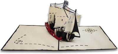 Wenskaart Origami - Origami kaart - Iemand verrassen - Verborgen verrassing - 15 x 20 cm - Blauw en wit