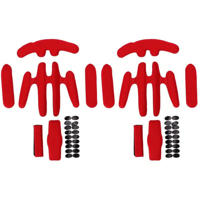 2 Sets Helm Padding Kit Hittepersing Spons met Klittenband Fietshelm Voering voor Elektrische Uniform Size red