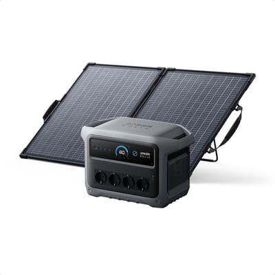 Anker SOLIX C1000 Gen 2 Draagbare Powerstation met 100W Bifaciaal Zonnepaneel, 2.000W (Piek 3.000W) Zonne-Generator, Volledig Opgeladen in 49 Min, 1.024Wh LiFePO4-Accu voor Noodstroom, Stroomuitval &