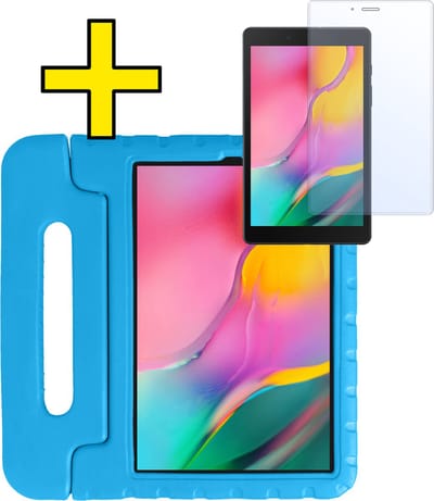 Hoes - Geschikt voor Samsung Galaxy Tab A 8.0 (2019) - Met Screenprotector - Kinderhoes Shockproof Bumper - Kidsproof Case - Tablet Hoesje - Kinder Hoesje Cover - Blauw