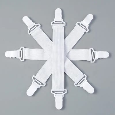 New Age Devi - 4-delige set lakenklemmen en -spanners glad hoeslaken, dekbed of laken - De ultieme oplossing voor losse lakens en dekbedden!