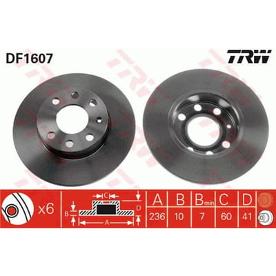 Remschijf TRW DF1607