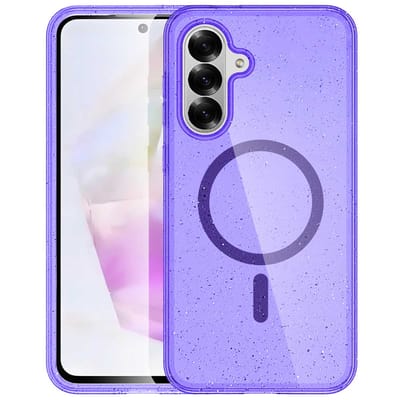 imoshion Hoesje - Geschikt voor Samsung Galaxy A36 - Sparkle Backcover met Magnetische Ring - Glitter Paars