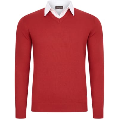 Cappuccino Italia - Heren Trui Pullover Mock - Rood - Maat M