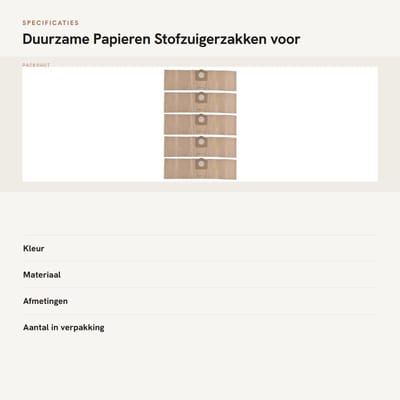 Dailygoods- Stofzuigeraccessoire 5-delig - Stofzak voor Kärcher 6.959-130.0 - Eenvoudig te installeren - Verbetert reinigingsefficiëntie - Vermindert allergenen - Geschikt voor dagelijks onderhoud