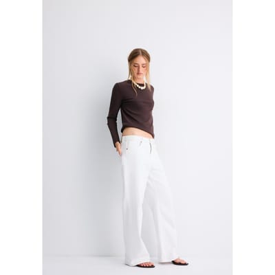 Stradivarius T-shirt met lange mouw en zachte touch  Bruin M