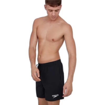 Speedo Essential 16" Watershort Zwembroek Heren - Zwemshort Mannen - Met Binnenbroekje - Trekkoord in de Taille - Zijzakken met Afvoer - Sneldrogend - 100% Gerecycled Nylon - Zwart - Maat XS