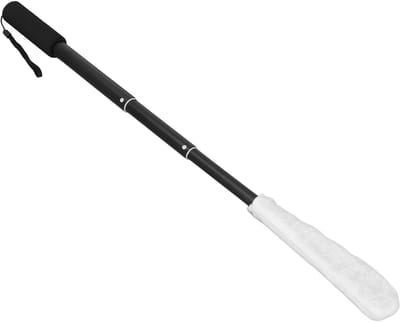 Dailygoods- Teenreinigingsborstel met Lange Steel - Telescopische Voetschrobber - Voethanddoekborstel - Herbruikbare Drooghoezen - Teenlotion-applicator - Ideaal voor Senioren