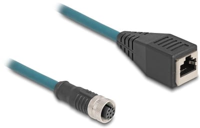 M12 8-pins A-gecodeerd (v) - RJ45 (v) industriële netwerkkabel | CAT5e | PU | 0,50 meter