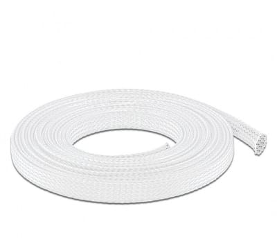 Polyester kabelsleeve | rekbaar | 12mm | wit | 5 meter