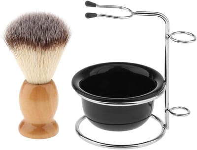 Scheermes Houder - Scheerstandaard Set - Mannen Verzorging - Roestvrij Staal - 12.5 x 11.5 x 8.8cm - Zilver