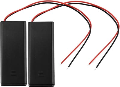 Batterijhouder - Batterijdoos Houder - Elektronica Voeden - Met Aan/Uit Schakelaar - 2 x AAA - Zwart
