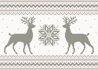 Kerst Placemat vinyl | Rendier roze / grijs | 4 stuks