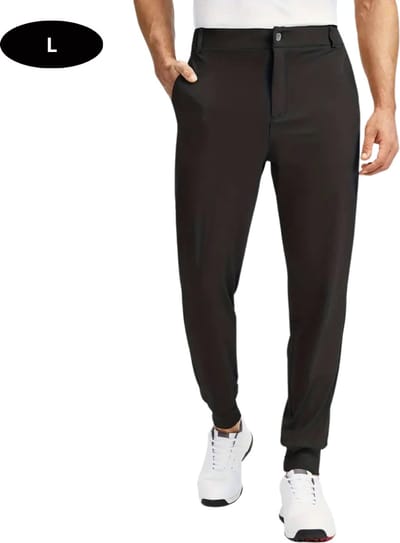 Livano Golfbroek Heren - Golfkleding - Golfen - Golf Accessoires - Nette Pantalon - Zwart L - Maat 50