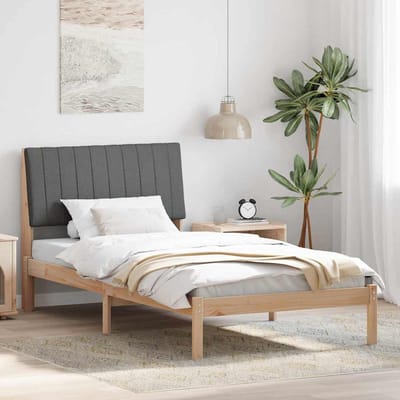 vidaXL - Bedframe - met - hoofdeinde - Bruin - 100 - x - 200 - cm - Massief - grenenhout