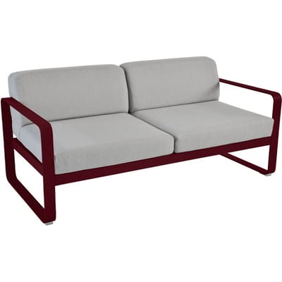 Fermob BELLEVIE 2-zitsbank - B9 zwarte kers - 79 Flanelgrijs