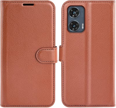 Coverup Hoesje - Geschikt voor Motorola Edge 50 Fusion Hoesje - Coverup Book Case - Bruin