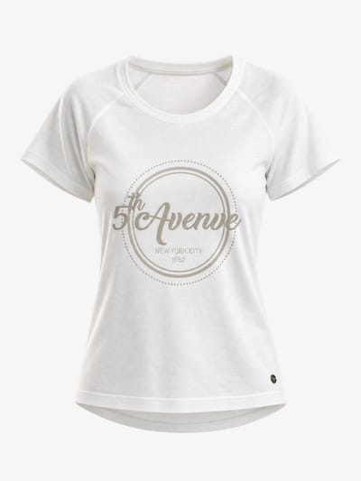 Van Verla - 5th Avenue Tshirt - Dames - Korte mouw - Ronde hals - wit / beige - Maat S