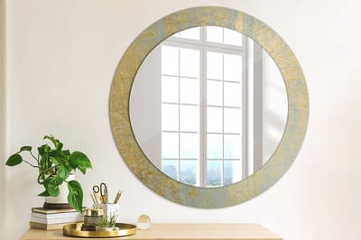 Coloray Bedrukte Spiegel - Loftpatroon Spiegel Met Print - 70 cm - Geel Bedrukte Spiegel - Spiegel Met Print - Wandspiegel Met Print - Wandspiegel Decoratieve Print