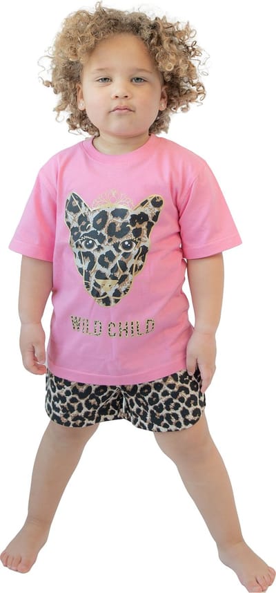 Fun2Wear - Wild Child Shortama Kids | Roze - Katoen - Maat 98