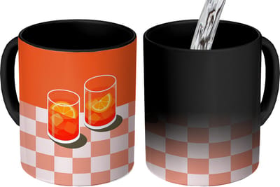 Magische Mok - Foto op Warmte Mokken - Koffiemok - Sinaasappel - Glazen - Oranje - Magic Mok - Beker - 350 ML - Theemok