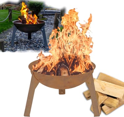 Rustieke Vuurschaal 43 cm - Plaatstaal met Natuurlijke Roestlook - Geschikt voor Tuin en Terras